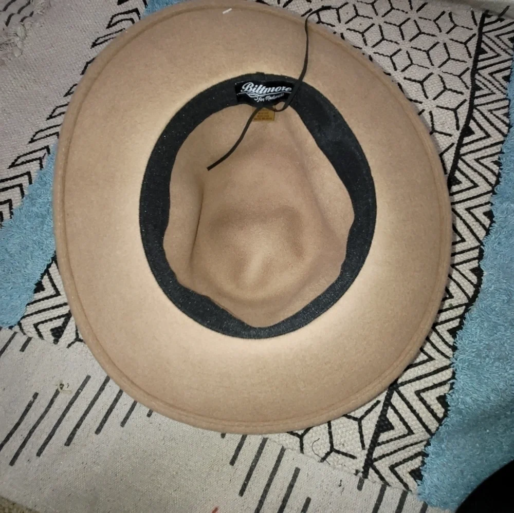 BILTMORE FOR MADEWELL 100% WOOL HATTAN W BROWN LEATHER HATBAND TRIM, sz M-L